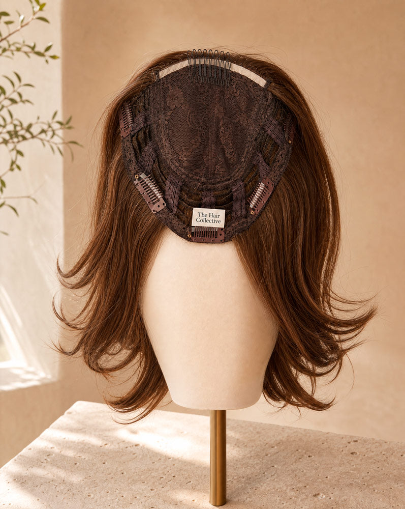 AURA, multi topper de cabello humano, interior de la pieza