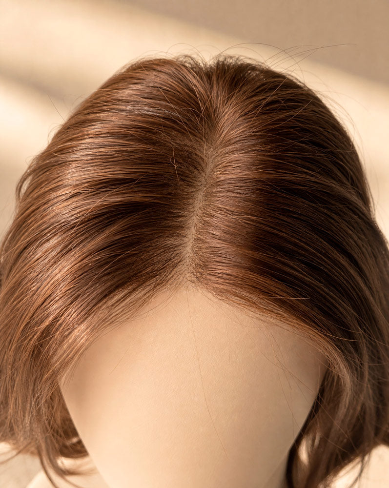 AURA, multi topper de cabello humano, detalle de la partidura