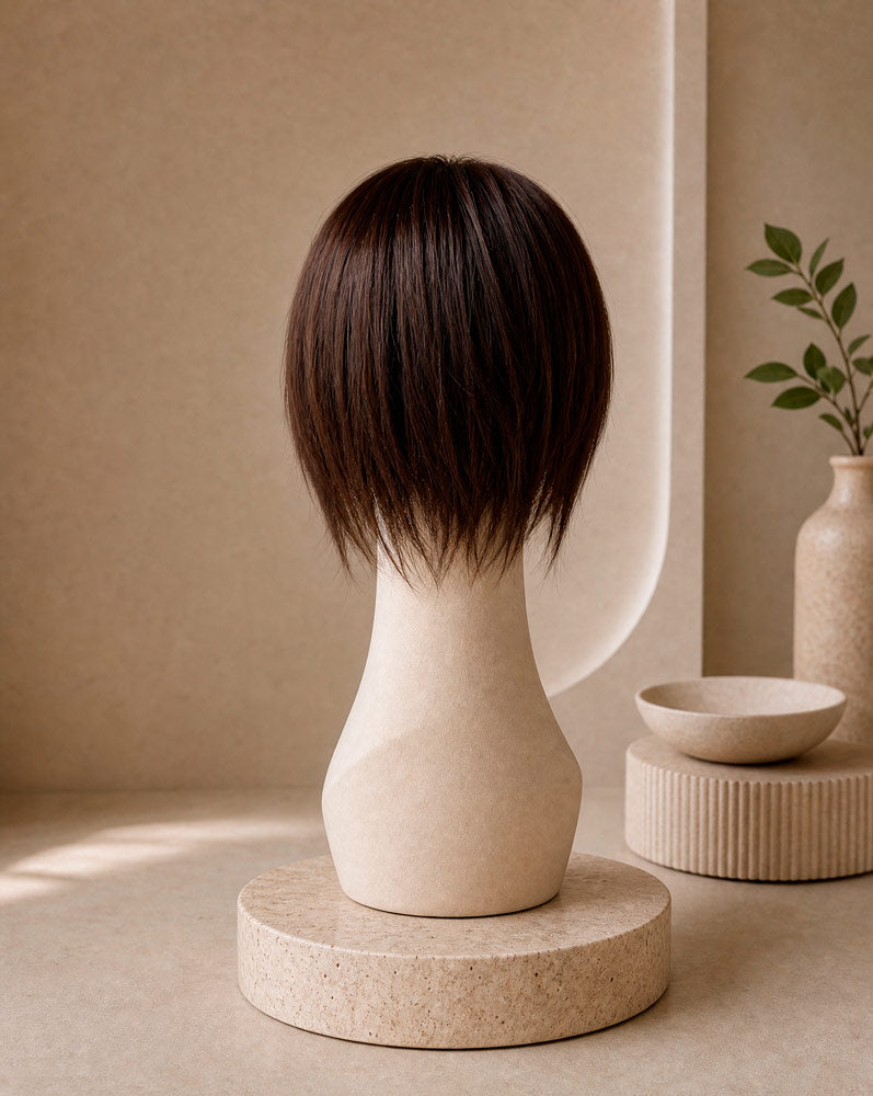 FRAME, topper de cabello natural, vista posterior
