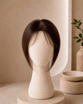 FRAME, topper de cabello natural castaño oscuro, vista frontal