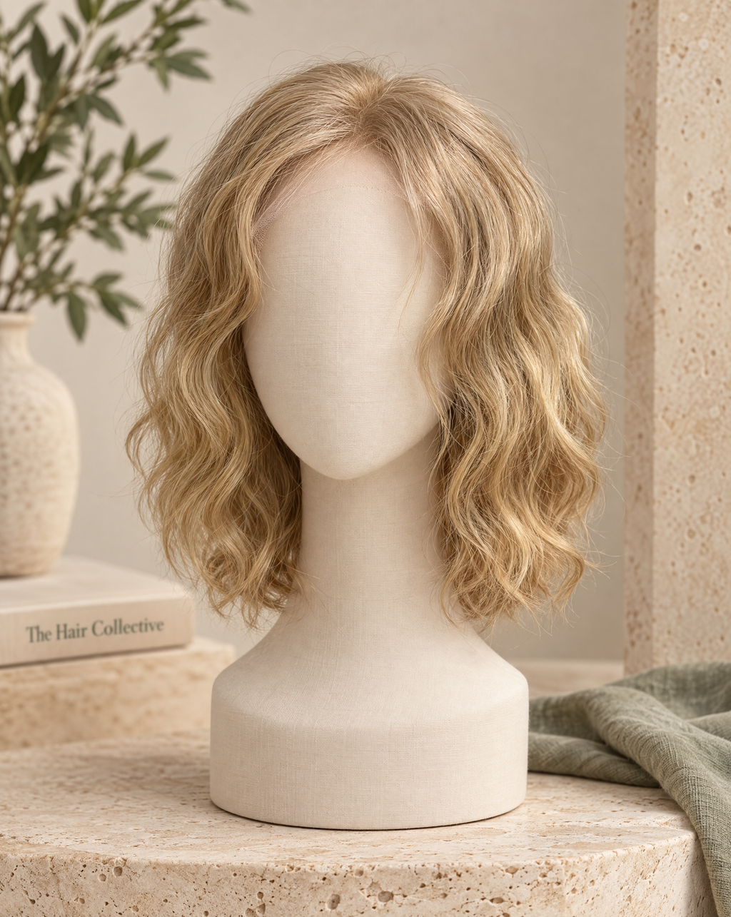 Smooth, peluca lace front rubia, vista frontal
