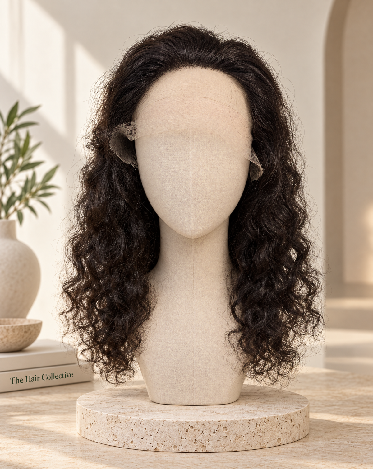 Opal, peluca rizada lace front, vista frontal
