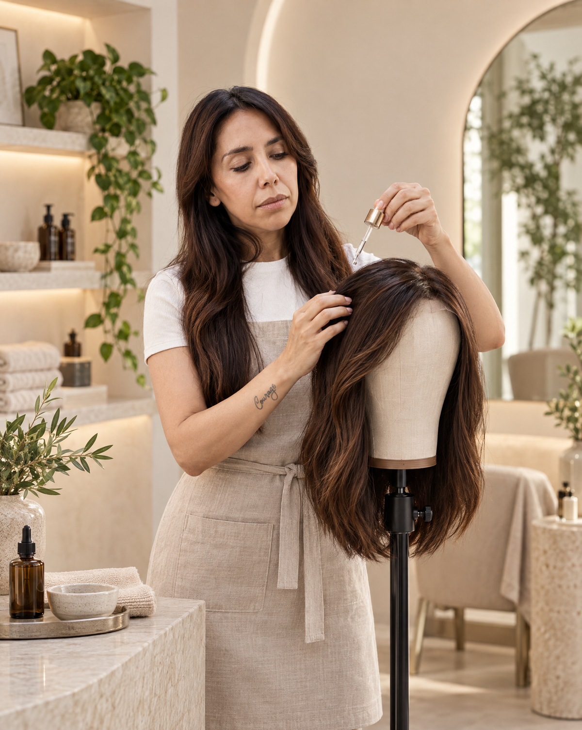 Mantención de pelucas — hidratación de la fibra en The Hair Collective